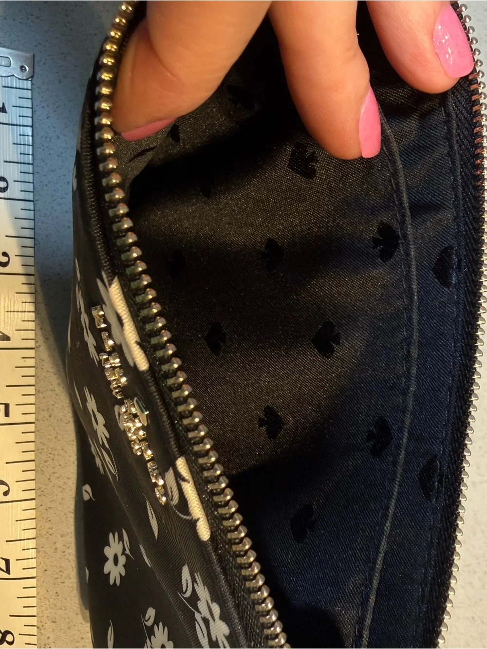 kate spade Black and White Floral Wristlet with Strap